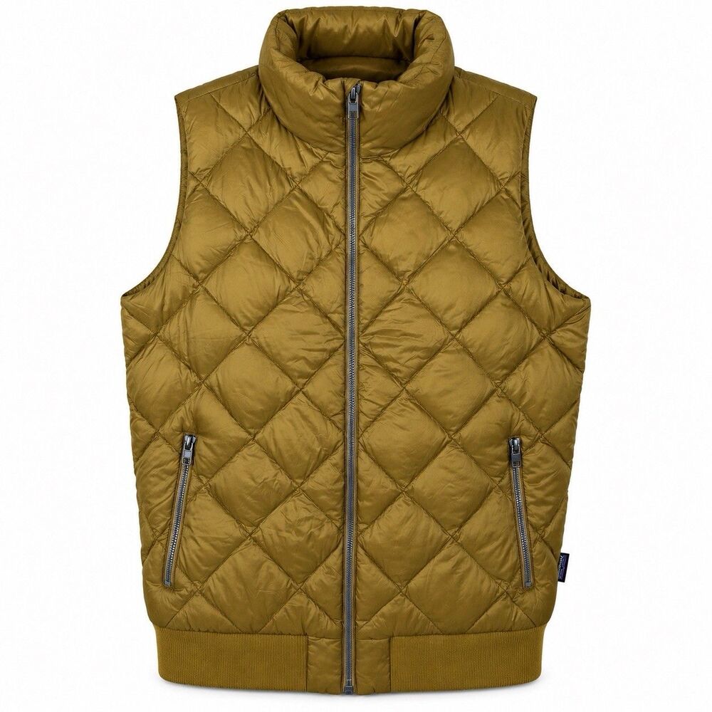 Patagonia Prow Bomber Down Puffer Vest Womens Medium Brown Quilted Zip Gorpcore